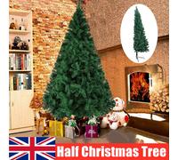 6ft Half Christmas Tree Green Xmas Tree with Metal Stand Home Decoration