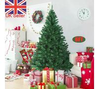 6ft Half Christmas Tree Green Xmas Tree with Metal Stand In/Outdoor Decoration