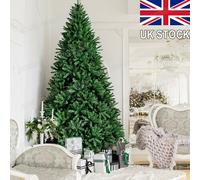 6ft Half Christmas Tree Green Xmas Tree with Metal Stand In/Outdoor Decoration