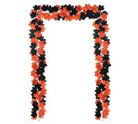 6Ft Halloween Artificial Fall Maple Leaves Garland Autumn Fake Leaf Vine Artificial Foliage Garland Indoor Outdoor Decor for Home Garden Wedding Party (Black and Yellow)