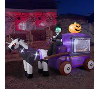 6ft Halloween Grim Reaper Carriage Inflatable with Build-In LED