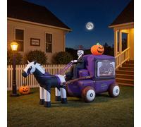6ft Halloween Grim Reaper Carriage Inflatable with Build-In LED | TJ Hughes