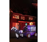 6ft Halloween Outdoor Inflatable Decoration Grim Reaper Carriage with Build-In LED Lights H&O Direct Multi One Size