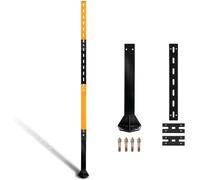 6ft Heavy-Duty Bolt Down Sign Post with Base, Plinth-Mounted Metal Holder with Pre-Drilled Holes, Base-Plate Mounted Pole for Parking Traffic Street Store (Black and Yellow, 1pcs)