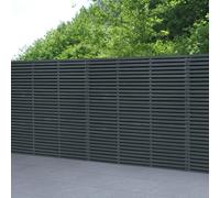 6ft High Forest Contemporary Double-Sided Slatted Fence Panel - Anthracite Grey - Pressure Treated