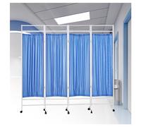 6ft High Room Divider on Wheels4Panel Foldable Partit for Office & Hospital Use Portable Indoor Separat Solut (Blue)