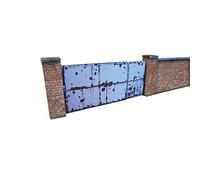 6ft Industrial Red Brick Wall & Gates Pre-Cut Card Kit - OO/4mm/1:76 - KX002-OO