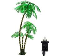6FT Lighted Palm Tree,LED Artificial Fake Palm Tree Lights,3 Trunks 217 LED Tropical Palm Tree Fake Plant Light for Outside Patio Home Beach Yard Hawaiian Party Tiki Bar Poolside Deck Christmas Decor