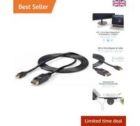 6ft Mini DisplayPort to DP Adapter Cable - Gold Plated, High Performance