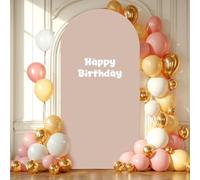 6FT Nude Arch Backdrop Cover,Spandex Fitted Wedding Arch Stand Covers Round Top Chiara Arch Covers Stretchy Backdrop for Birthday Party Ceremony Banquet Decoration