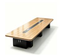 6FT Office Conference Table Modern Rectangular Meeting Table for 8-10 People Thick 2" Desktop with Cable Grommets Wooden Training Table for Seminars & Boardrooms Oak Finish