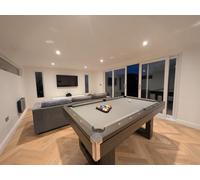 6ft or 7ft Pool Table with Dining Top and Table Tennis in Stylish Colours with Chrome Corner Caps Multi Use Games Table with Accessories Included (Charcoal Grey, 6ft)