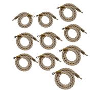 6ft Outdoor Safe Hemp Rope - 10 Pcs Twisted Ber Bungee for Garden, Event Traffic Control, Crowd Management, Street Safety, Durable & Weather Resistant