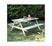 Picnic Table 700 x 1800 x 1500mm - Natural Timber - Rowlinson