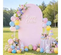 6FT Pink Arch Backdrop Cover Spandex Fitted Arch Covers Stretchy Backdrop Round Top Chiara Backdrop for Easter Birthday Party Baby Shower Ceremony Anniversary Decoration