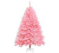 6ft Pink Artificial Christmas Pine Tree,Dreamy Pink Flocking Xmas Tree with Multi Branch Tips and Foldable Stand Winter Decoration for Party Home Office School Indoor and Outdoor