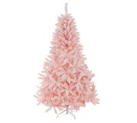 6ft Pink Snowy Artificial Christmas Tree with Flocked Finish | Metal, 19.4 lb, Stand, Winter, Tree, christmas, snowy, tip