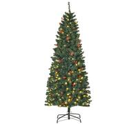6FT Prelit Artificial Pencil Christmas Tree with Warm White LED Light