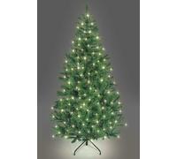 SHATCHI 6ft/1.8m Pre-Lit Artificial Christmas Tree Alaskan Pine Green 550 Tips-160 Warm White LEDs Metal Stand Xmas Home Decorations, 180cm