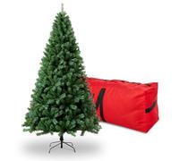 6FT Premium Christmas Tree, Large Spruce Artificial Holiday Xmas Tree with 1,000 PVC Branch Tips for Home, Office, Party Decoration, Metal Hinges & Foldable Base, Easy Assembly,Green