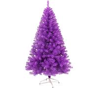6ft Purple Artificial Christmas Tree With Thicken Branch Tips,Outdoor Indoor Large Christmas Tree With Metal Stand,Colorful Xmas Pine Tree Festival Decoration-Purple 180cm/6ft