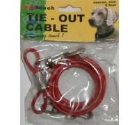 6FT PVC COVERED METAL TIE-OUT CABLE dog pet garden COLOUR MAY VARY