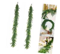 6ft Real Touch Garland,Artificial Norfolk Pine Garlands, Real Touch Winter Pine Garland, Green Artificial Greenery Garland for Table, Mantle, Wall, Indoor, Outdoor Christmas Decorations (2 Pack)