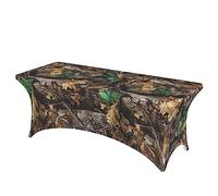 6FT Rectangle Table Cloth Cold Tree Camouflage Stretch Tablecloth Washable and Wrinkle Resistant Table Cover Universal Fitted Tablecloth Protector for Wedding Dining Table Buffet Parties Camping