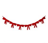 6FT Red Velvet Bow Garland with 6 Bows Christmas Decorative Wreath | Luxurious velvet ribbon Material Soft festive appearance Easy tie strings For mantel or tree Holiday use