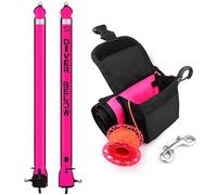 6ft Scuba Surface Marker Buoy with Pouch and 100ft Reel Set Pink