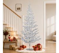 6ft Silver Tinsel Christmas Tree, Retro Aluminum Christmas Tree | 48 inch Tinsel Trees, Sparkling Holiday Decoration, Vintage Artificial Aluminum Xmas Decor for Home Office Xmas Party Decor