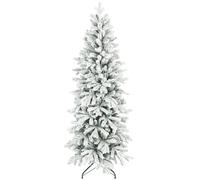 6ft Slim Christmas Tree Artificial - White Frosted Green 756 Tips