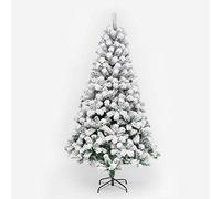 6ft snoin flocked hinged artificial christmas tree in metal stand eco- decorated trees for holiday-green 6ft the new