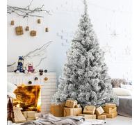 6ft Snow Flocked Artificial Christmas Tree, Unlit Fake Christmas Tree with 600 PVC Branch Tips, Removable Xmas Tree with Metal Stand,Christmas Decoration Indoor Outdoor