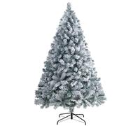 6ft Snow Flocked Artificial Christmas Tree with 926 Tips Realistic Holiday Premium Full Winter White Pine Tree, Full Appearance Snowy Easy Assembly with Sturdy Metal Stand 180cm