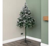 6ft Space Saving Snow Flocked Christmas Tree with Metal Stand