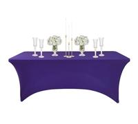 6ft Spandex Tablecloths Stretchable Tablecloth Dark Purple for Rectangle Table,Washable Fitted Table Cloth Spandex Stretch Patio Table Covers for Event,Wedding,Banquet,Party,Covering Stalls,Halloween