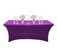 6ft Spandex Tablecloths Stretchable Tablecloth Purple for Rectangle Table,Washable Fitted Table Cloth Spandex Stretch Patio Table Cover for Event,Wedding,Banquet,Parties,Covering Stalls,Exhibitions