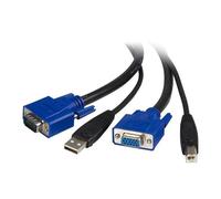 StarTech.com 6 ft 2-in-1 USB KVM Cable 1.8 m VGA Black USB USB A + VGA USB B + V