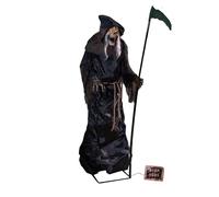 6ft Tall Animated Lunging Grim Reaper Halloween Decoration with LEDs Samuel Alexander Black One Size
