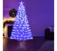 (6ft) The White Blue Ripple Effect Fibre Optic Tree (4ft to 7ft)