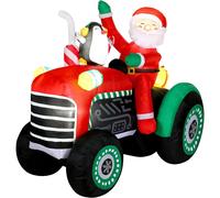 (6FT tractor Santa Claus) Christmas Party Decorations LED Glowing Cute Cartoon Santa Claus Inflatable Air Model Customization
