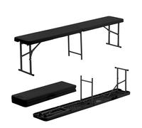 6ft Trestle Bench 4 Person Portable Folding Outdoor Heavy-Duty Seat Bench Harbour Housewares Black One Size