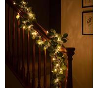 6ft Twinkling Tree Fairy Light Olive Vine Garland, 96 LED Fairy Lights Prelit Branch Garland with Timer for Fireplace/Christmas/Thanksgiving/Home Décor (A)
