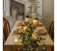 6Ft Twinkling Tree Fairy Light Olive Vine, Vines with Fairy Lights, Artificial Greenery Christmas Garland Light String, Hanging Battery Operated Leaves Vines for Spring Christmas Mantel (B, 5PCS)