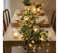 6ft Twinkling Tree Olive Vine, Vines with Fairy Lights, LED Artificial Greenery Garland Light String, Hanging Battery Operated Leaves Vines Holiday for Spring Christmas Mantel Table Wall(3pcs)