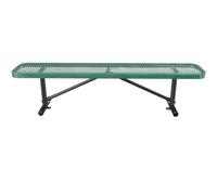 6FT Weatherproof Park Bench for 2-4 People, Heavy Duty Iron Steel Frame, Commercial Grade Outdoor Garden Furniture, Rectangular Patio Bench for Lawn, Yard, Porch, Entryway