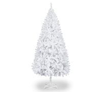 6ft White Christmas Tree, Artificial Xmas Christmas Tree with 400 Tips, Solid Metal Legs, Christmas Decorations for Indoor Outdoor 1.8m