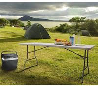 6Ft White Folding Trestle Table Outdoor Indoor