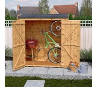 Waltons 6ft x 2.6ft Shiplap Shed Tongue and Groove Pent Roof Garden Storage - Brown